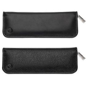 Etui din piele naturala neagra pentru 2 instrumente de scris cu fermoar PELIKAN